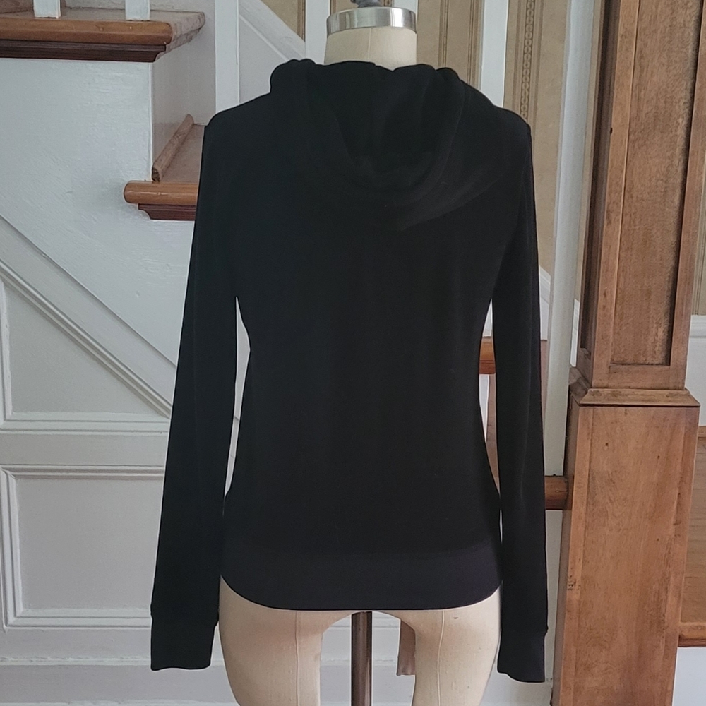 Juicy Couture Zip Up Black Hoodie Sweater Size Small - Picture 4 of 7